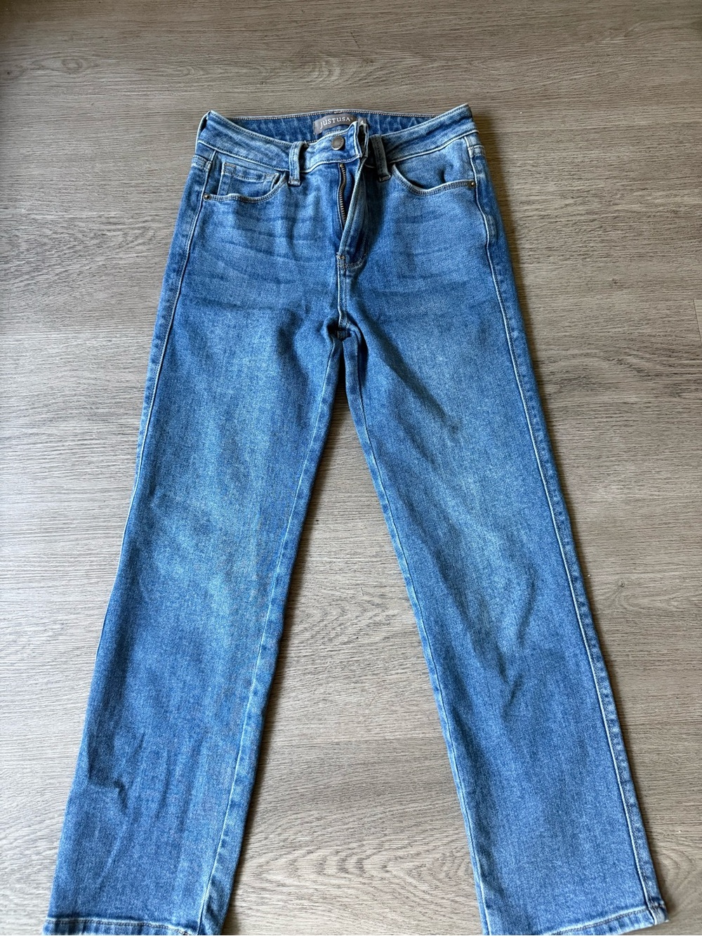 Just USA Women's Blue Ankle-Length Straight Jeans
